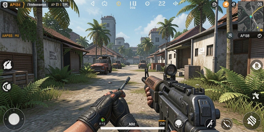 Screenshot menampilkan aksi pertempuran seru dalam API88.