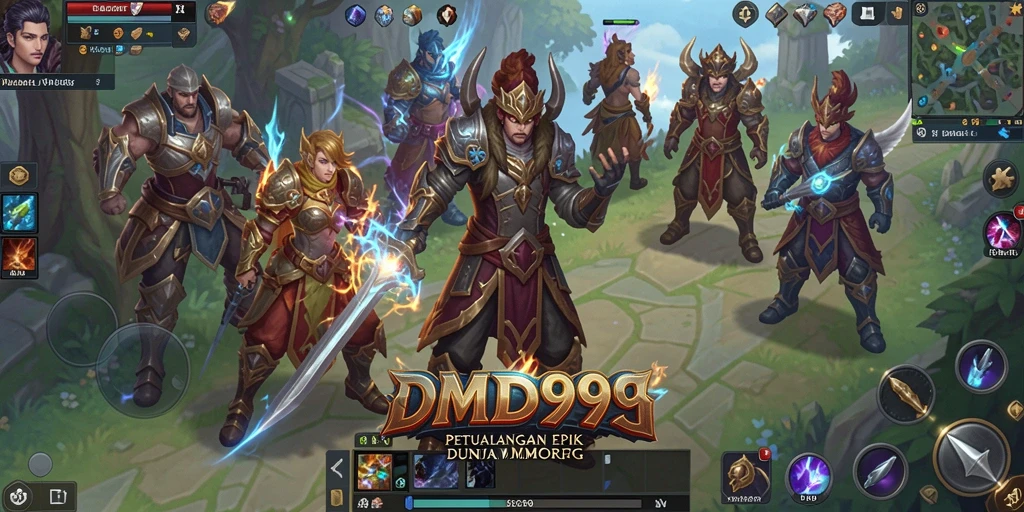 Menampilkan aksi pertempuran seru dalam DMD999, dunia MMORPG yang memikat.