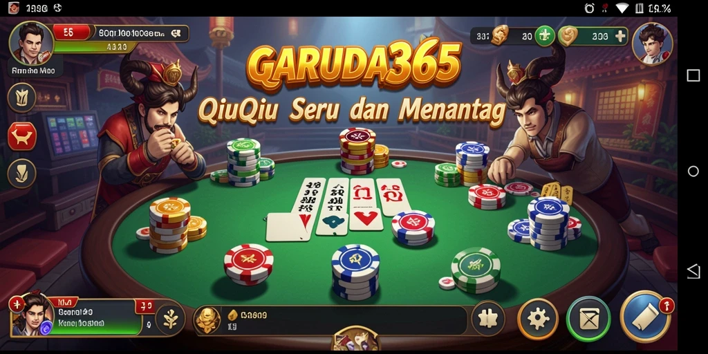 Screenshot GARUDA365 menunjukkan aksi seru dalam bermain QiuQiu.