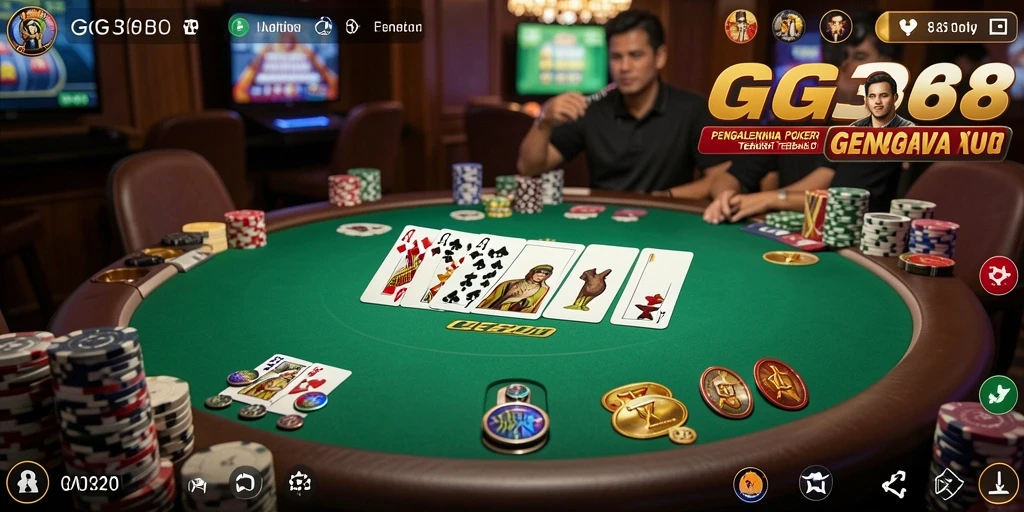Screenshot gameplay GG368 menampilkan aksi seru di meja poker.