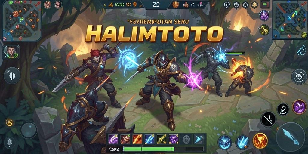 Tangkapan layar menunjukkan aksi intens dalam permainan MOBA.