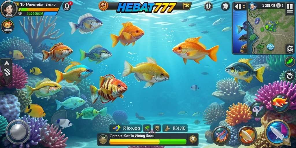 Tampilan gameplay HEBAT777 yang menarik saat menangkap ikan.