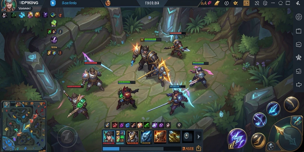 Tampilan gameplay seru dalam pertempuran MOBA.