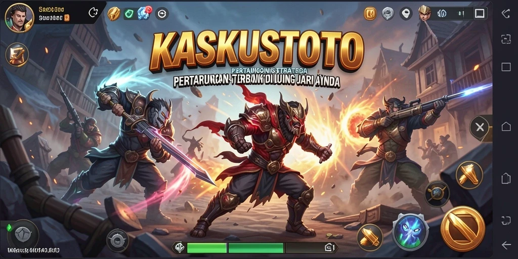 Tangkapan layar gameplay KASKUSTOTO dengan aksi strategi yang mendebarkan.