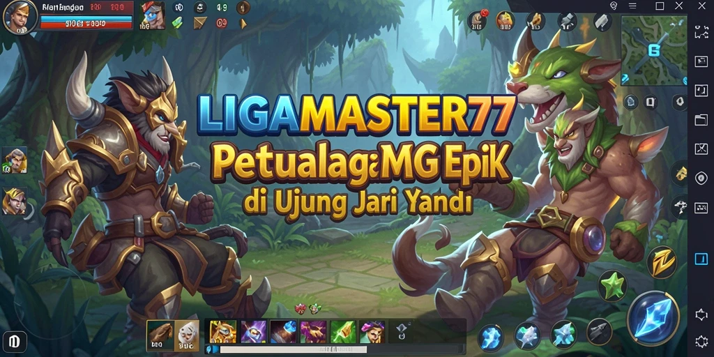 Screenshot gameplay <strong>LIGAMASTER77</strong> dengan aksi karakter yang mendebarkan.