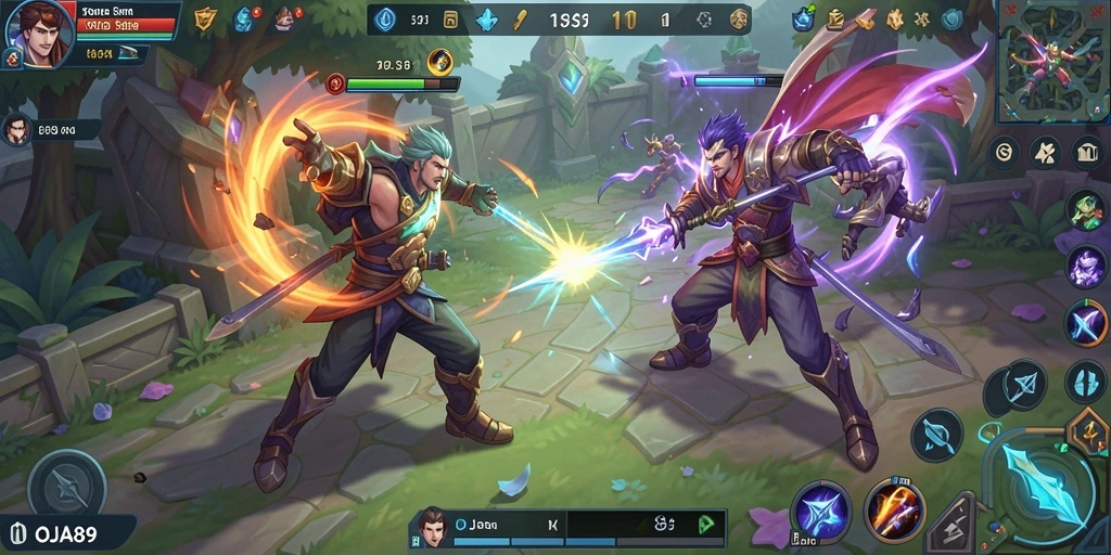 Gameplay seru OJA89 dengan pertarungan tim strategis.