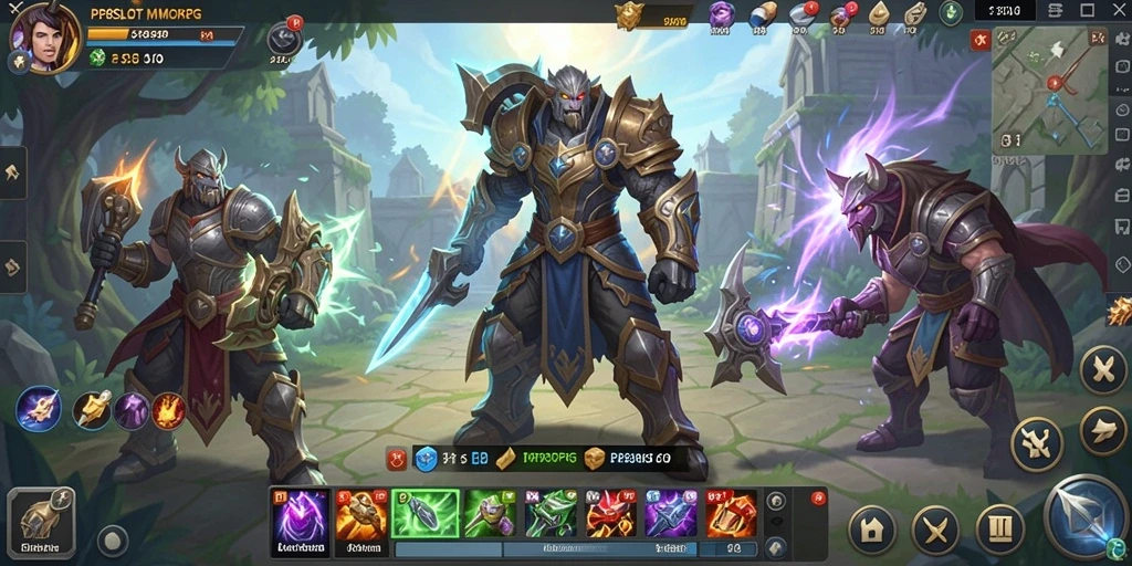 Tangkapan layar dari gameplay <strong>PP8SLOT</strong> yang menampilkan pertarungan epik dan dunia yang luas.