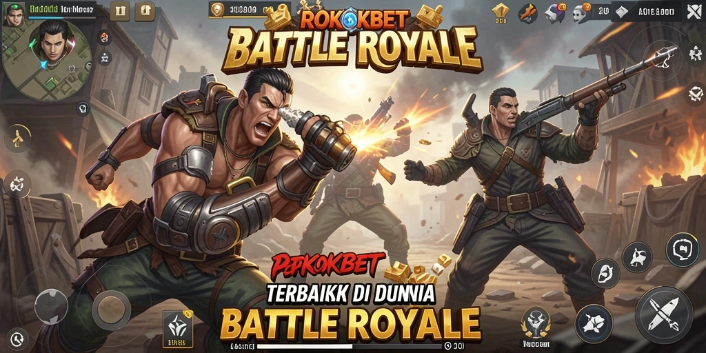 Gameplay ROKOKBET yang seru di arena Battle Royale.
