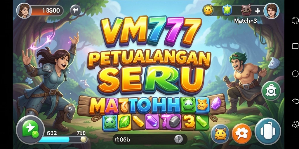 Screenshot VM777 menampilkan gameplay seru dalam mencocokkan elemen.