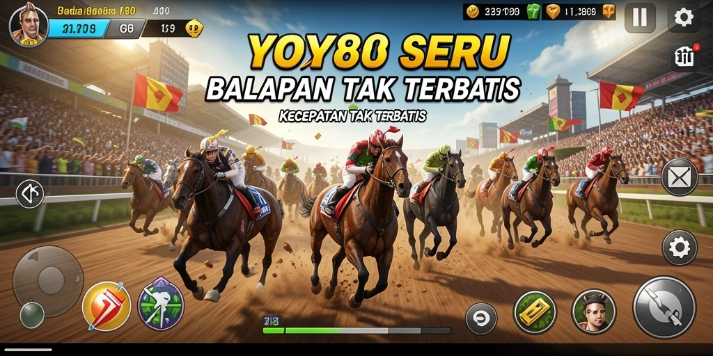 Screenshot gameplay <strong>YOYO88</strong> menampilkan aksi balapan yang intens dan mobil yang cepat.
